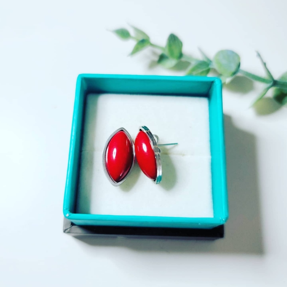 Gorgeous lab created Coral Earrings